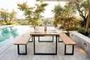 WOOD TOP METAL FRAME DINING SET - TPDNF01-2