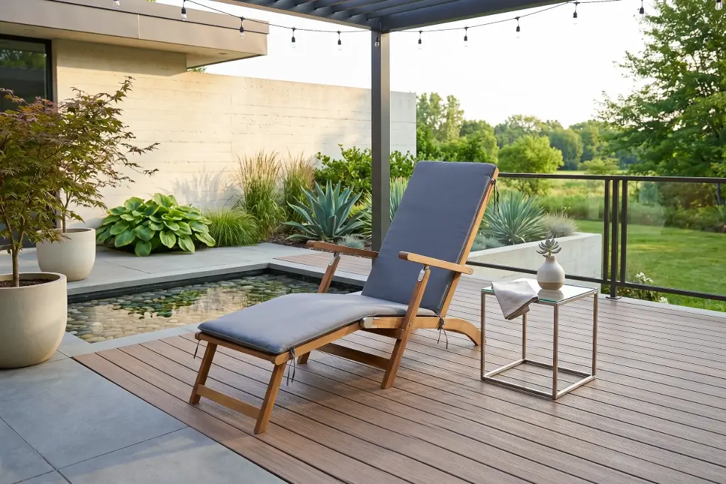 OUTDOOR DECK CHAIR W CUSHION - TPDE02