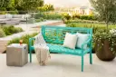 COASTAL AQUA TURNED-LEG BENCH - TPB19