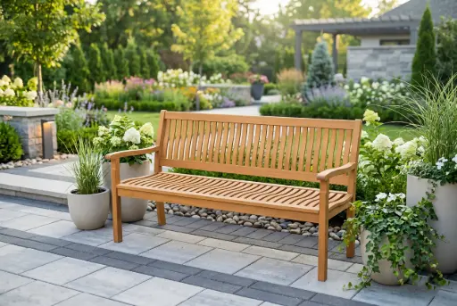 CURVED SLAT GARDEN BENCH - TPB11